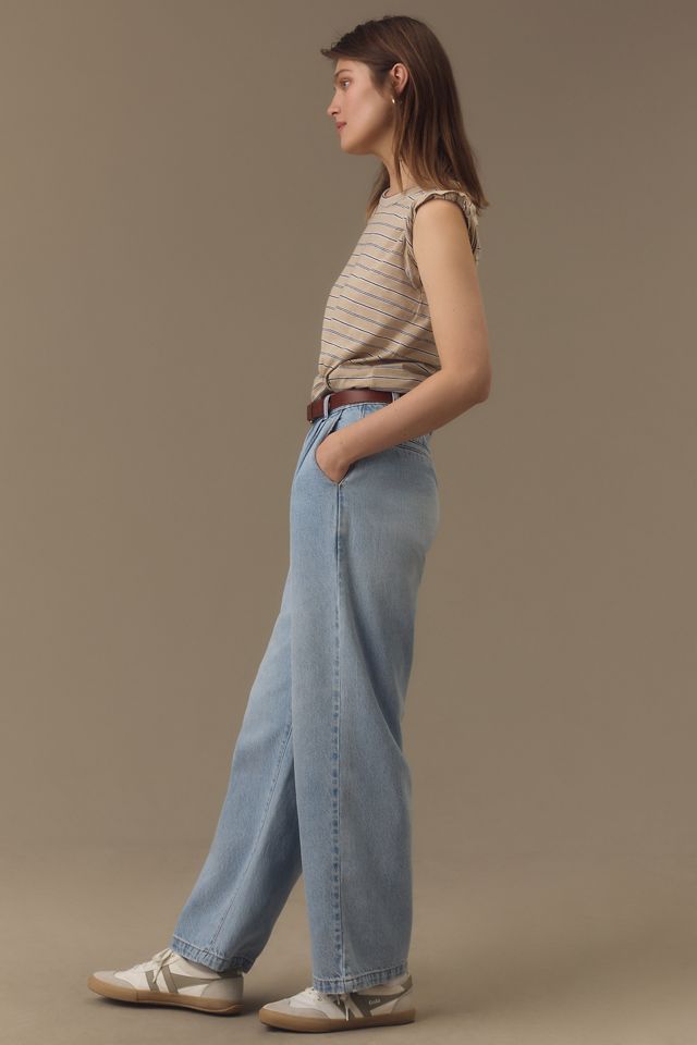 Rolla's Chloe Pleat High-Rise Crop Wide-Leg Jeans #4