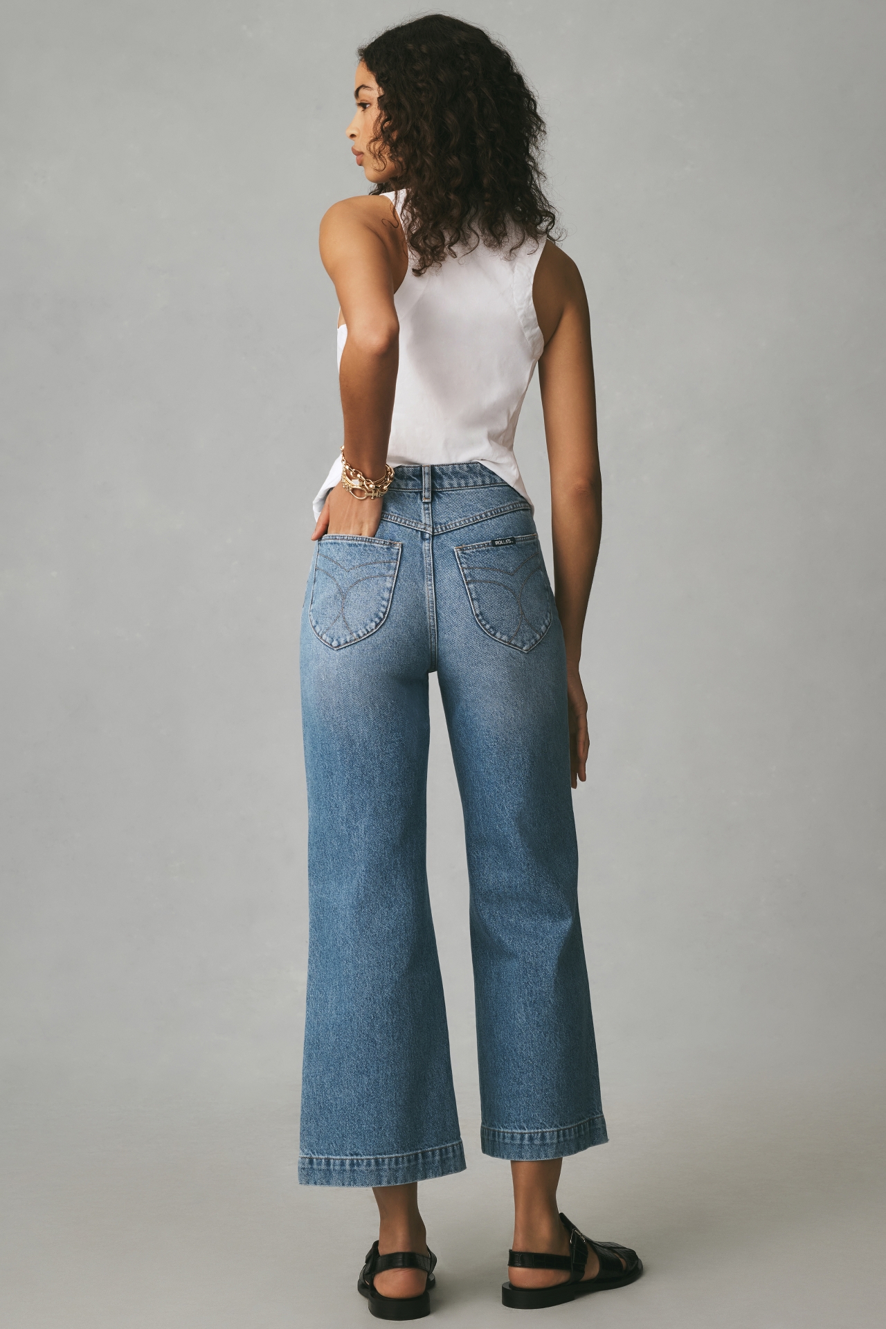 Rolla's Sailor Scoop High-Rise Crop Wide-Leg Jeans