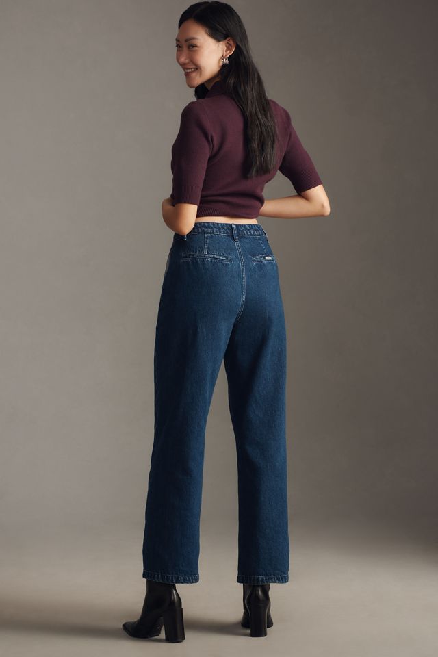 Rolla's Chloe Pleated High-Rise Crop Jeans #1