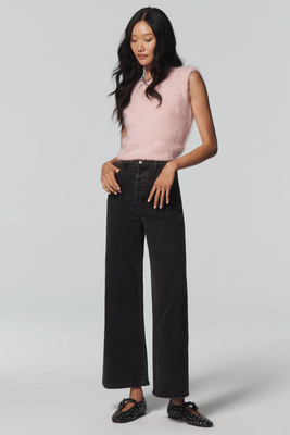 Rolla's Sailor Scoop High-rise Wide-leg Jeans In Black
