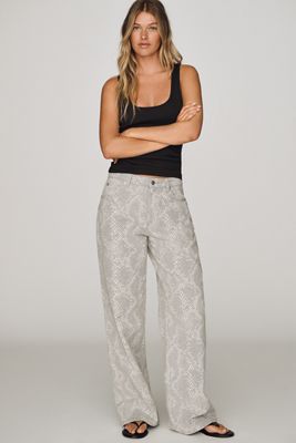Rolla's Kate Baggy Python High-Rise Wide-Leg Jeans