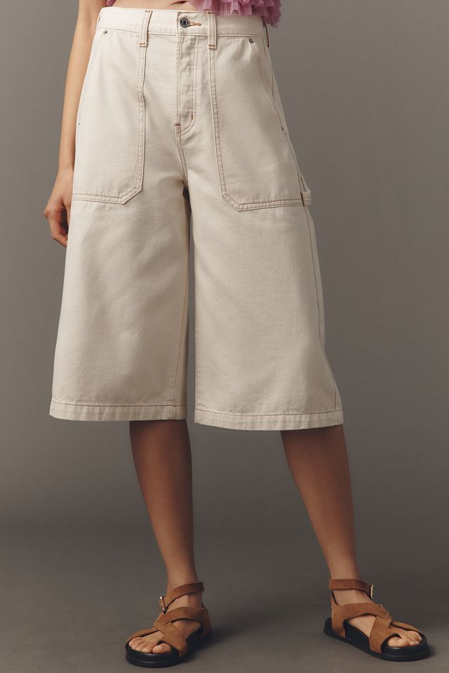 Ética Cedar Utility High-Rise Wide-Leg Culotte Jeans #1