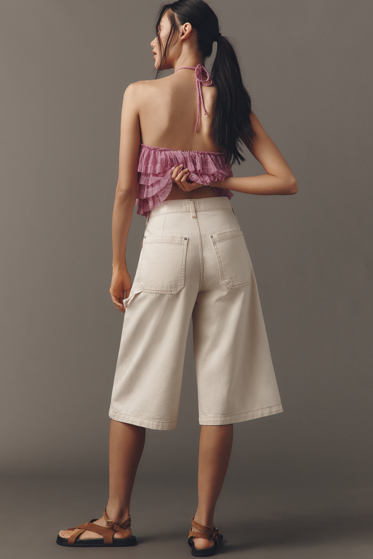Ética Cedar Utility High-Rise Wide-Leg Culotte Jeans