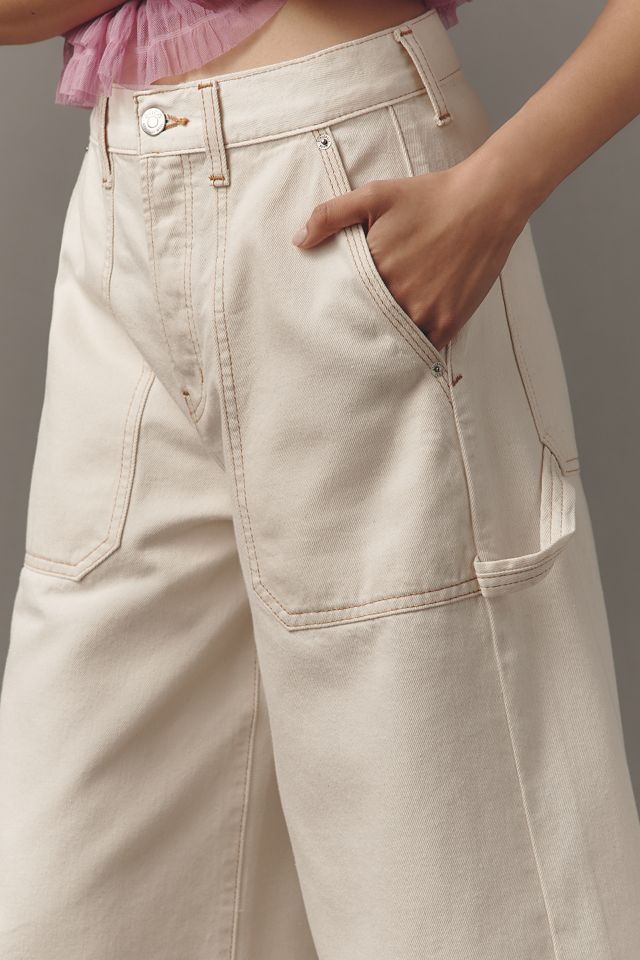 Ética Cedar Utility High-Rise Wide-Leg Culotte Jeans #3