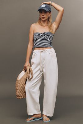 Ética Jackson Drawstring High-Rise Barrel Jeans