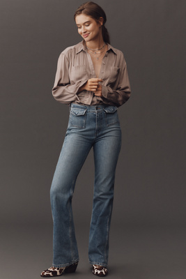 Etica Ayla High-rise Bootcut Jeans In Blue