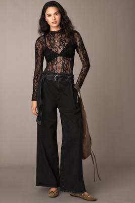 Etica Holmes High-rise Wide-leg Jeans In Black