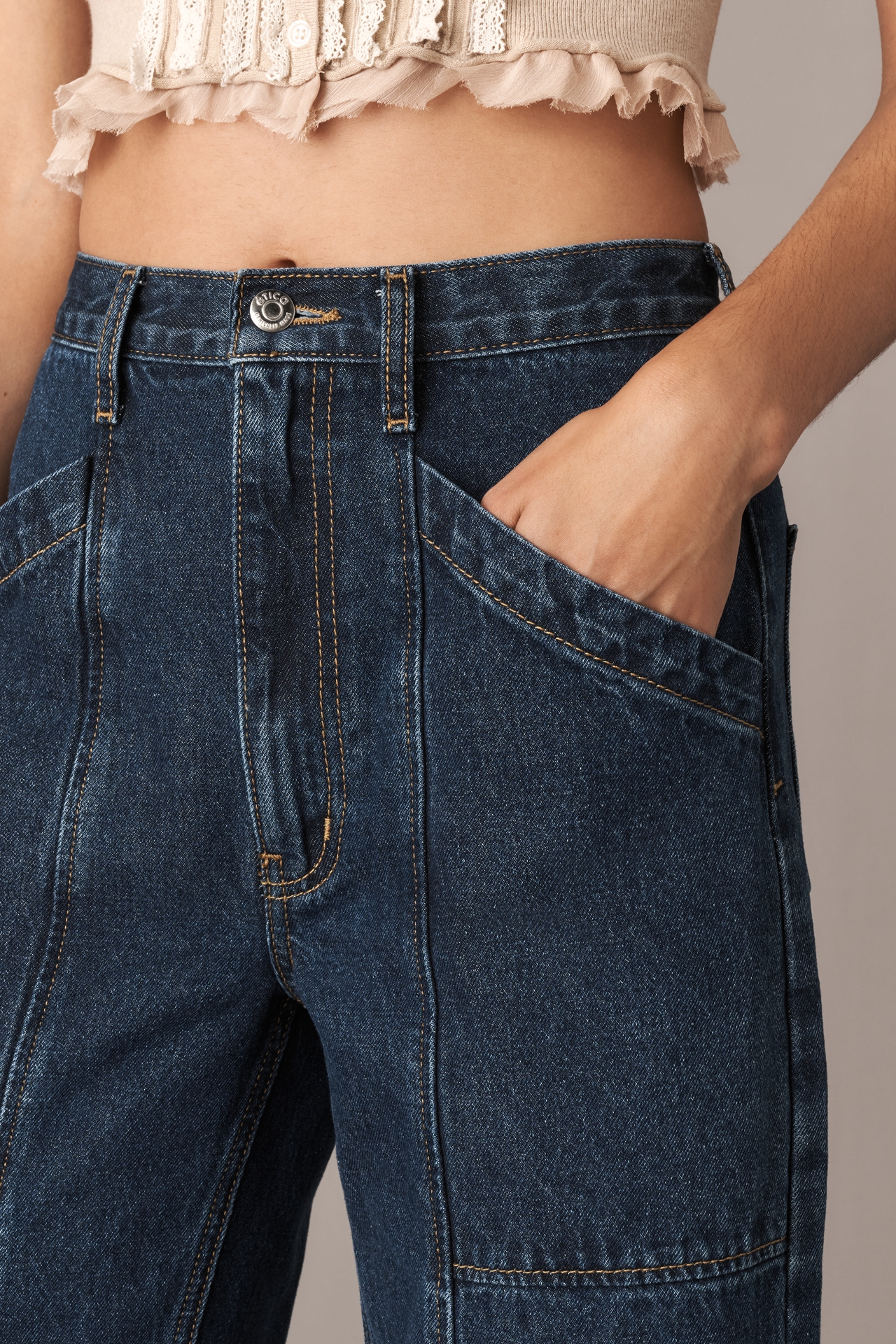Etica Ellie High-Rise Utility Barrel Jeans
