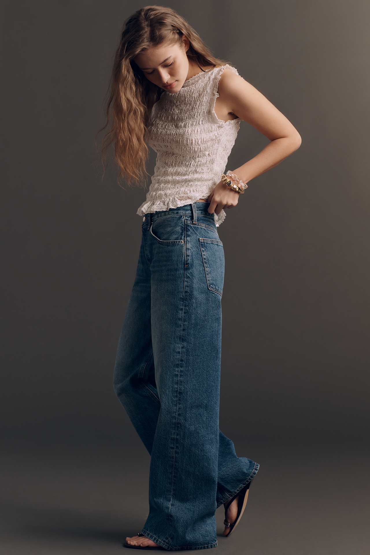 Etica Ella Low-Rise Wide-Leg Jeans