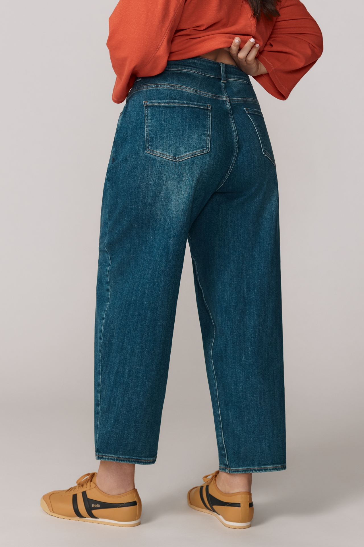 Universal Standard Plus Lou High-Rise Barrel-Leg Jeans