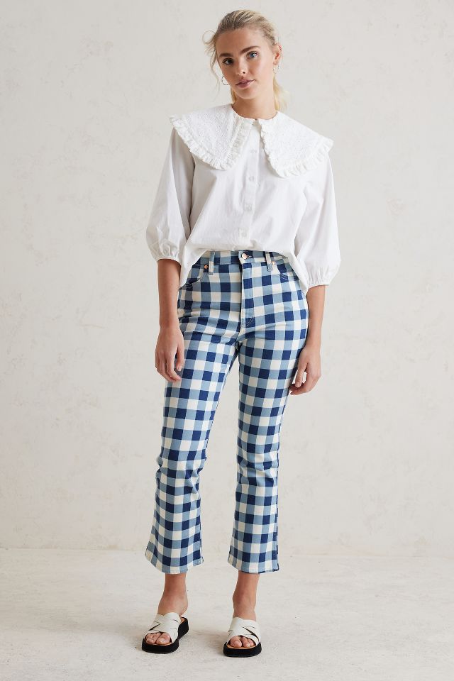 Wrangler Cropped Gingham Jeans