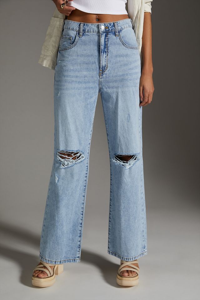 Pilcro The Joey High-Rise '90s Slouch Straight Jeans | Anthropologie