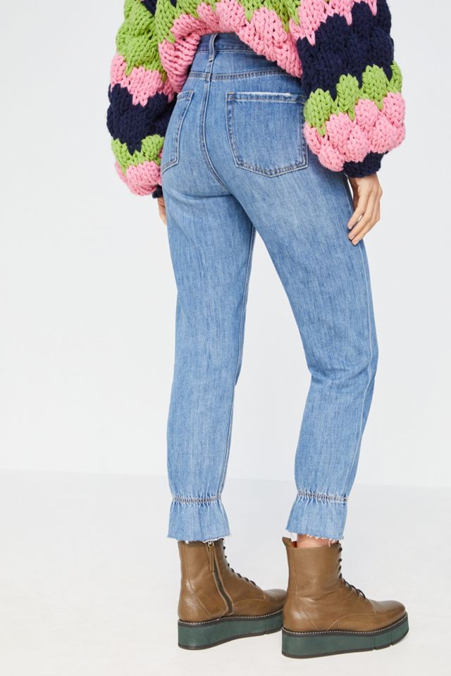 Blue Revival Noa Ultra High-Rise Ruffle-Hem Relaxed Jeans #1