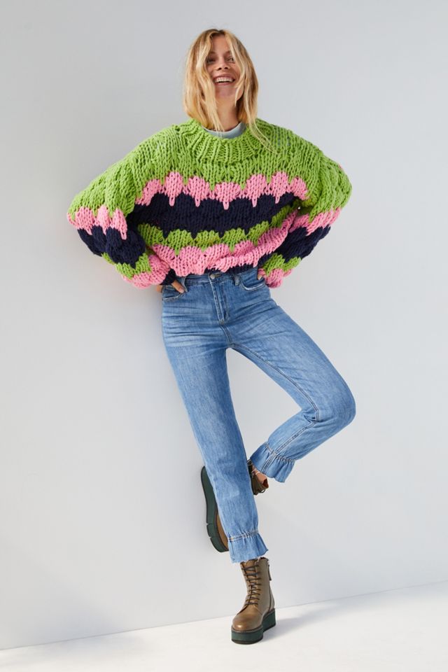 Blue Revival Noa Ultra High-Rise Ruffle-Hem Relaxed Jeans #2