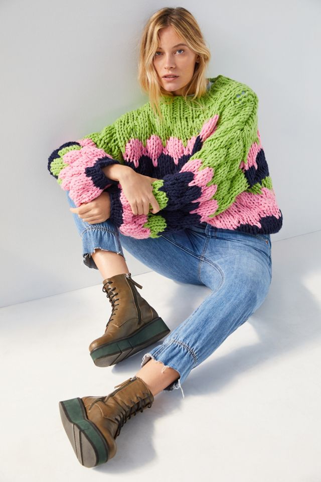 Blue Revival Noa Ultra High-Rise Ruffle-Hem Relaxed Jeans #4