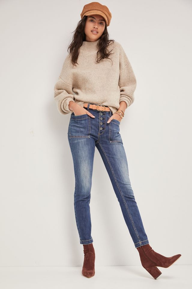 Pilcro High-Rise Patch Pocket Skinny Jeans