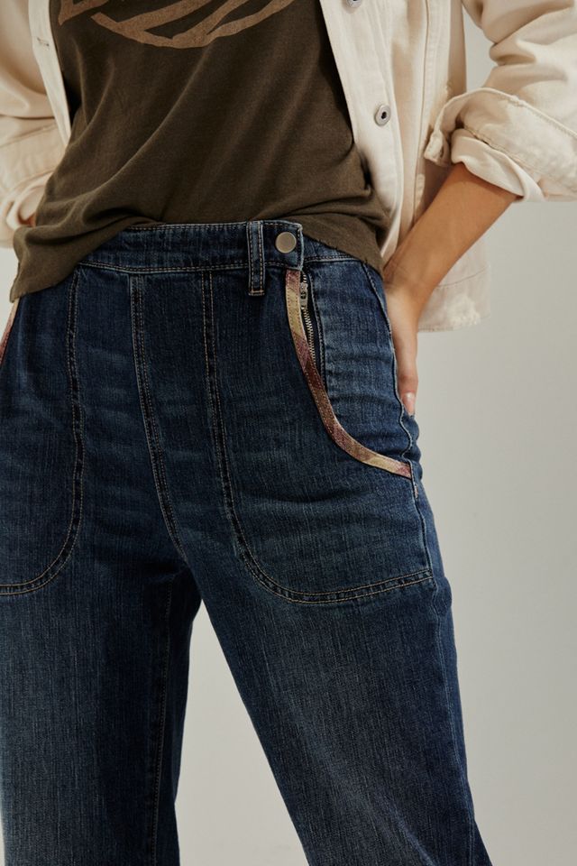 Jeans Boyfriend Pilcro a Vita Ultra Alta con Finiture a Quadri #2