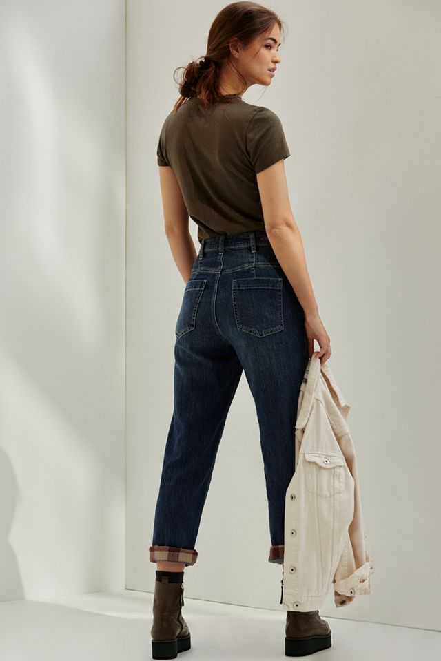 Jeans Boyfriend Pilcro a Vita Ultra Alta con Finiture a Quadri #3