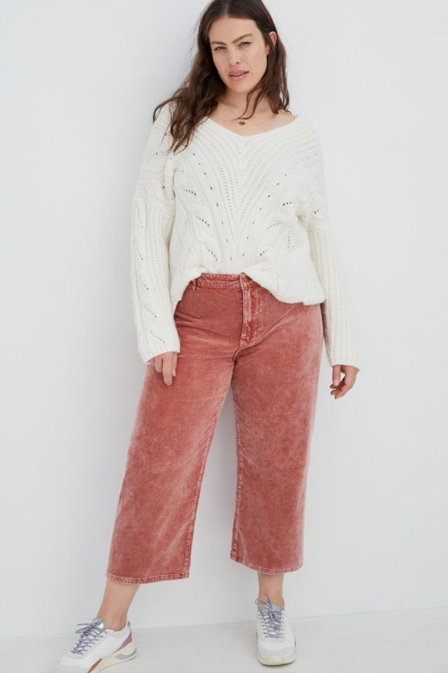 Pilcro Ultra High-Rise Cropped Wide-Leg Corduroy Pants #4