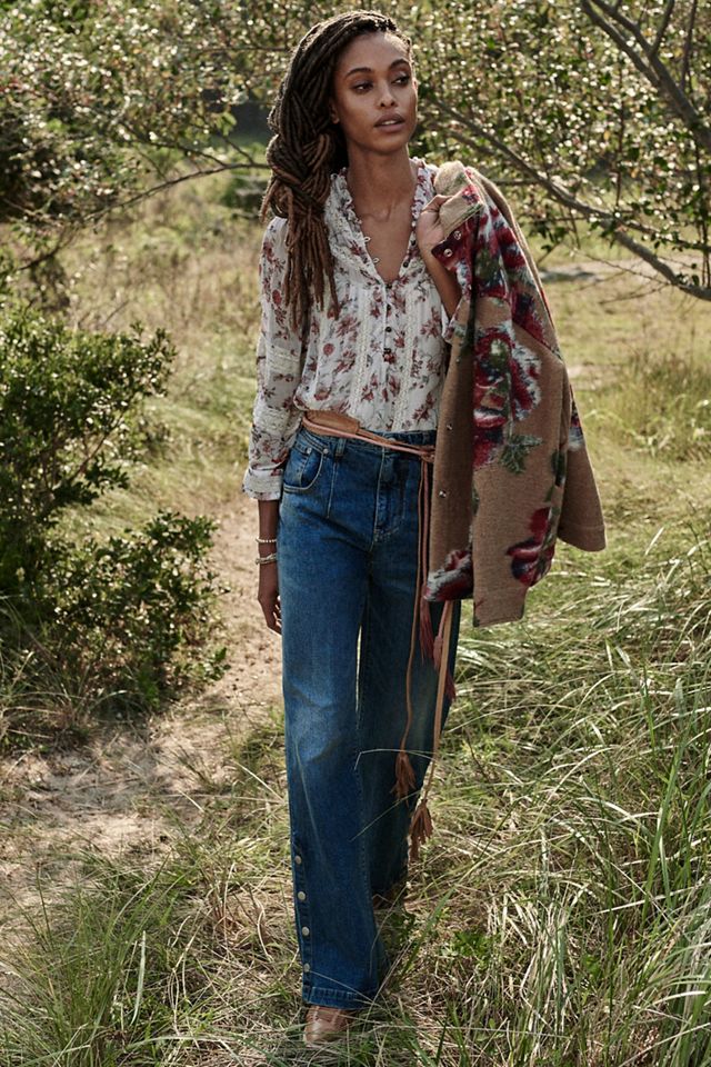 Pilcro Darted Wide-Leg Jeans | Anthropologie