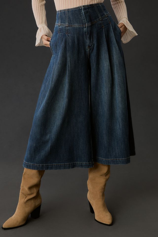 High Rise Cropped Gaucho Denim main image 1