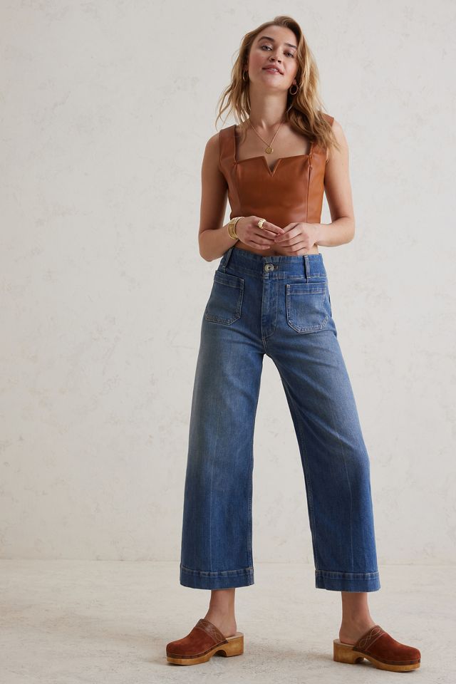 Pilcro Los Pantalones Vaqueros Skipper Cortos de Pierna Ancha #15