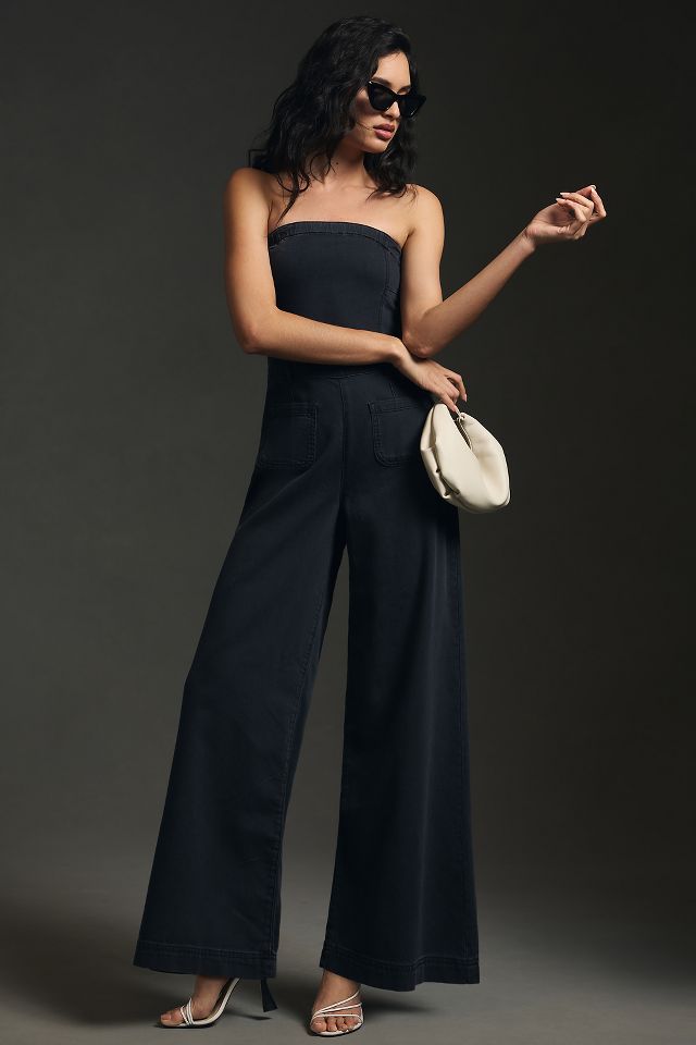 Strapless wide leg store jumpsuit