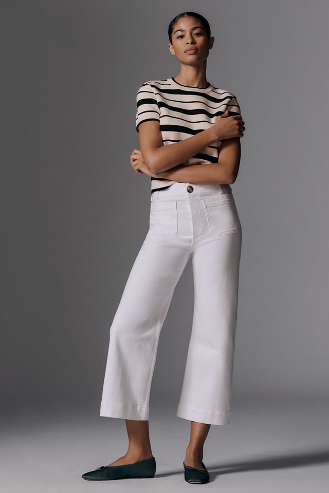 Los Jeans Colette de Mezclilla de Pierna Ancha Cortos por Maeve #8