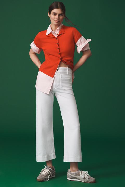 The Colette Crop Wide-Leg Jeans by Maeve