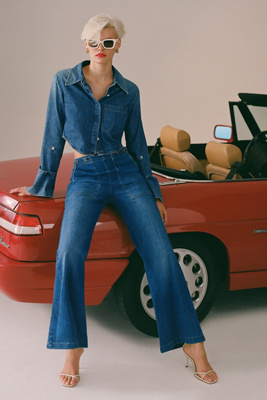 The Kit High-Rise Wide-Leg Utility Trouser Jeans by Pilcro at Anthropologie