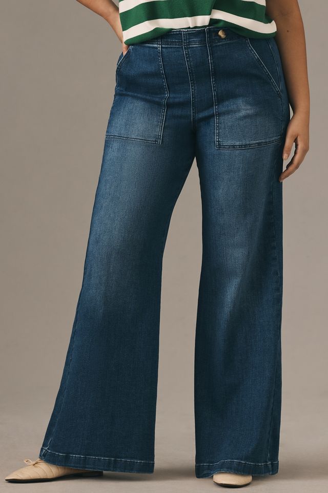 Jeans de Pernera Ancha Utilitarios de Tiro Alto The Kit de Pilcro #8