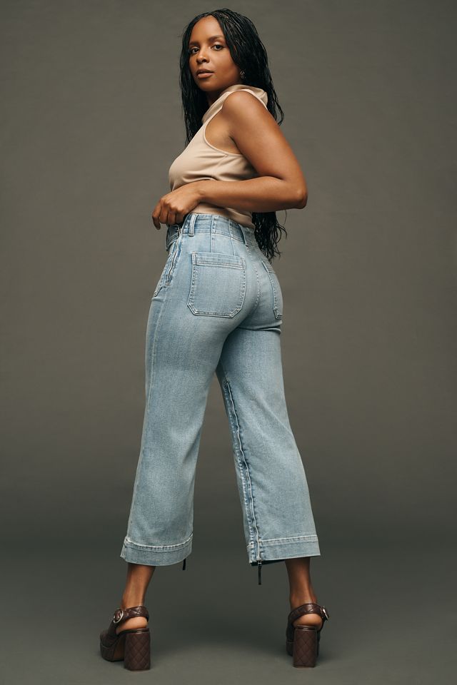 The Colette Crop High-Rise Wide-Leg Jeans by Maeve #13