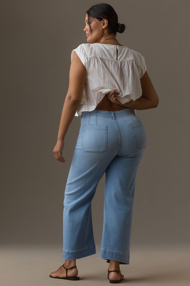 The Colette Crop High-Rise Wide-Leg Jeans by Maeve #6