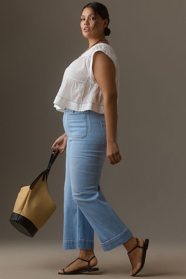 The Colette Crop High-Rise Wide-Leg Jeans by Maeve #7