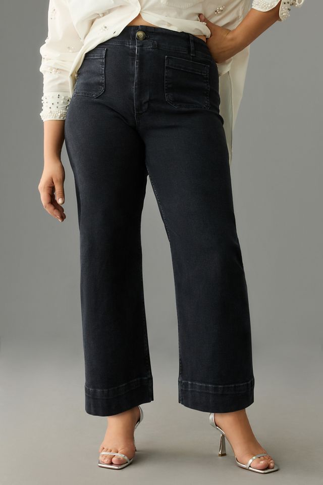 Jeans a Gamba Larga Cropped Colette in Denim di Maeve #5