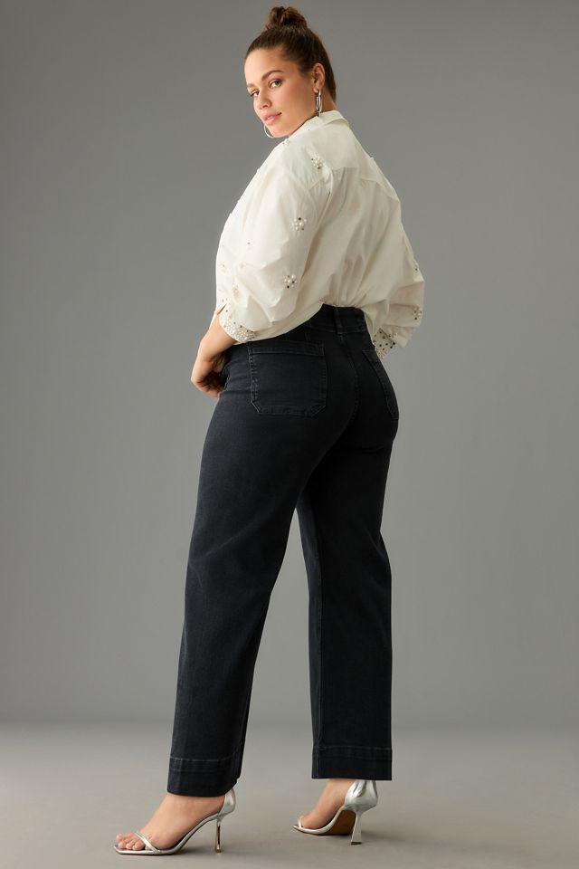 Jeans a Gamba Larga Cropped Colette in Denim di Maeve #6