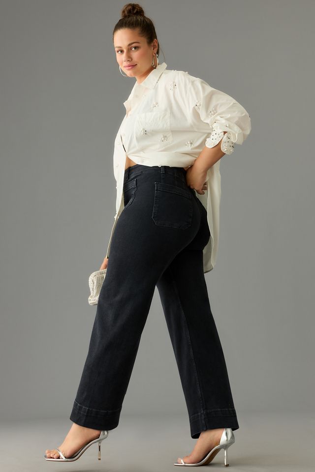Jeans a Gamba Larga Cropped Colette in Denim di Maeve #4