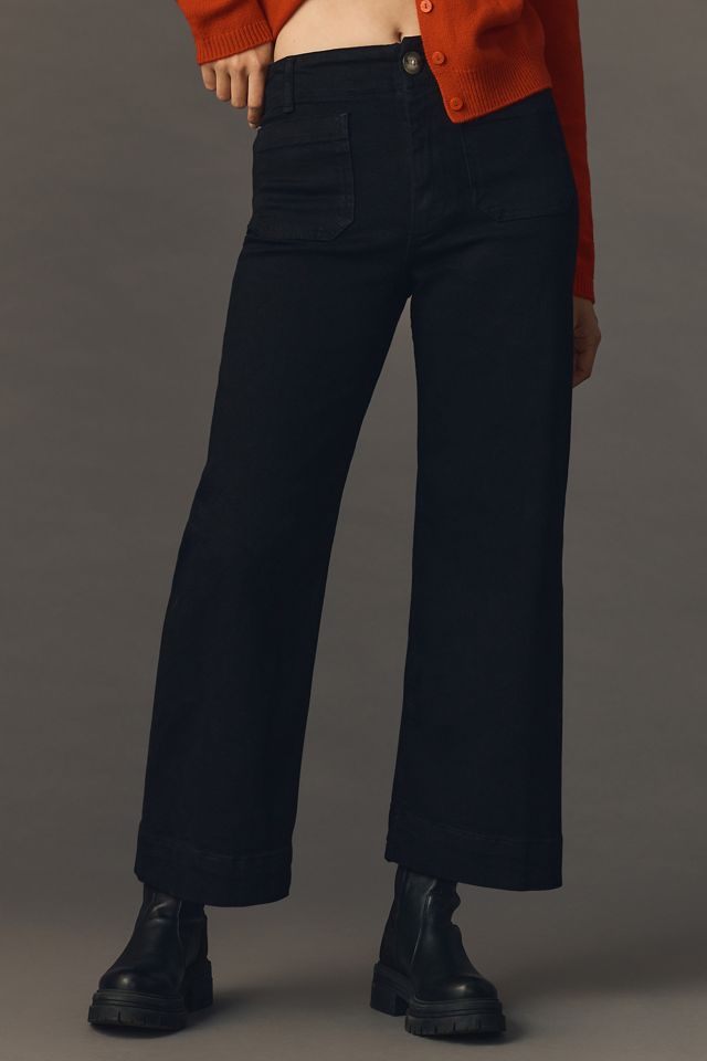 Jeans a Gamba Larga Cropped Colette in Denim di Maeve #1