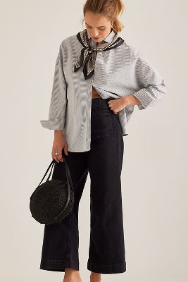 Le Jean Évasé Raccourci en Denim Colette par Maeve par en Grey, taille: 25 chez Anthropologie - The Colette Collection by Maeve - Modalova