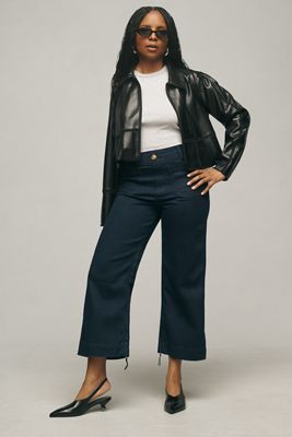 Maeve Colette High-Rise Wide-Leg Cropped Jeans