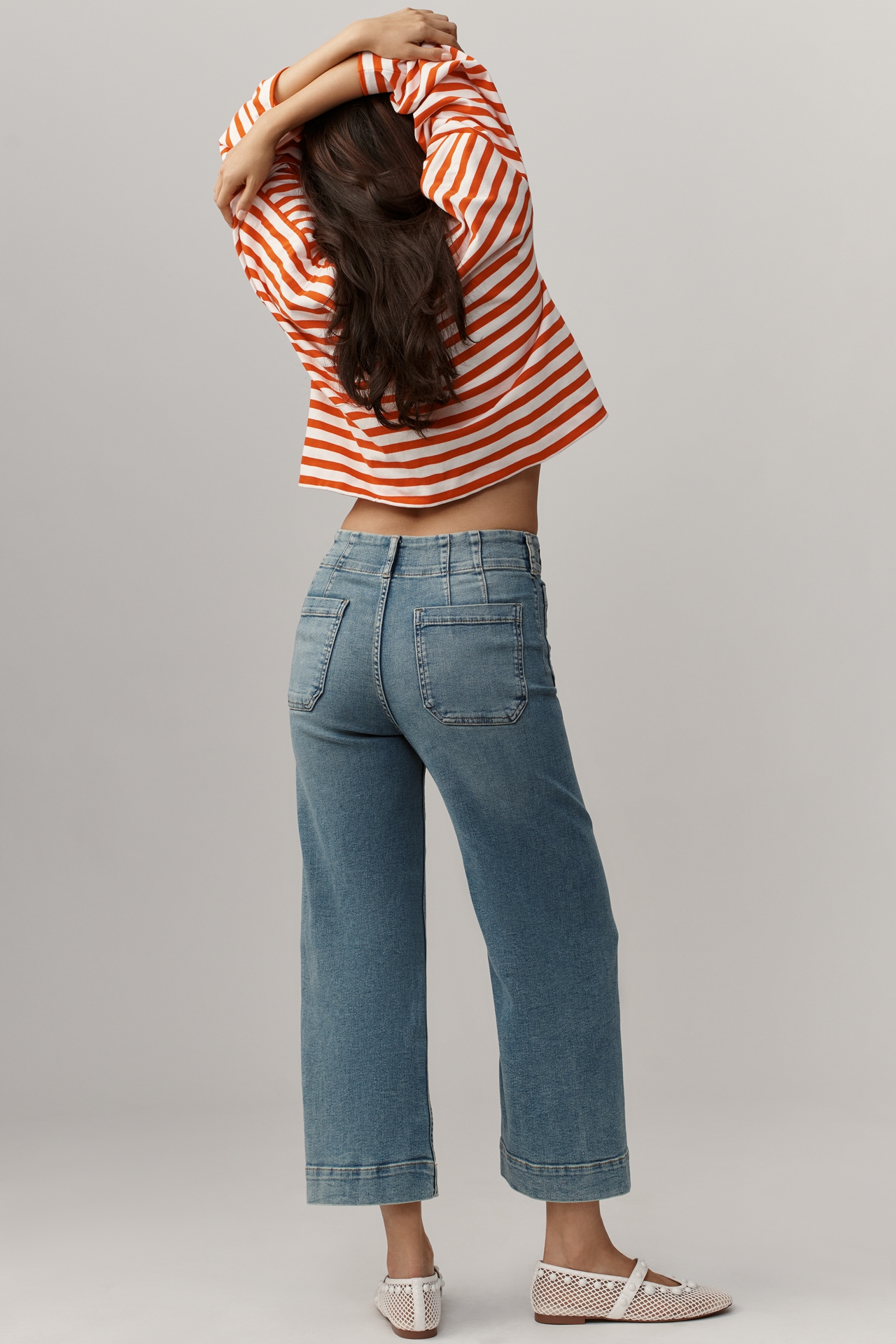 Colette Crop High-Rise Wide-Leg Jeans by Maeve