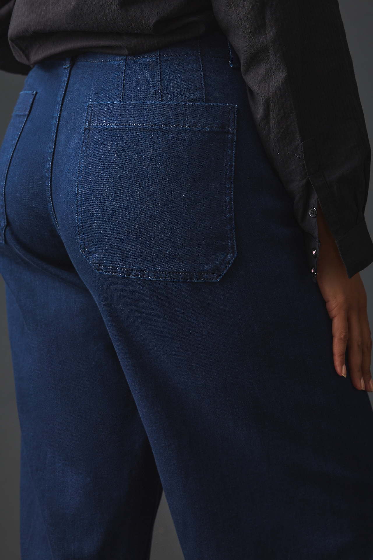 The Colette Cropped High-Rise Wide-Leg Jeans by Maeve