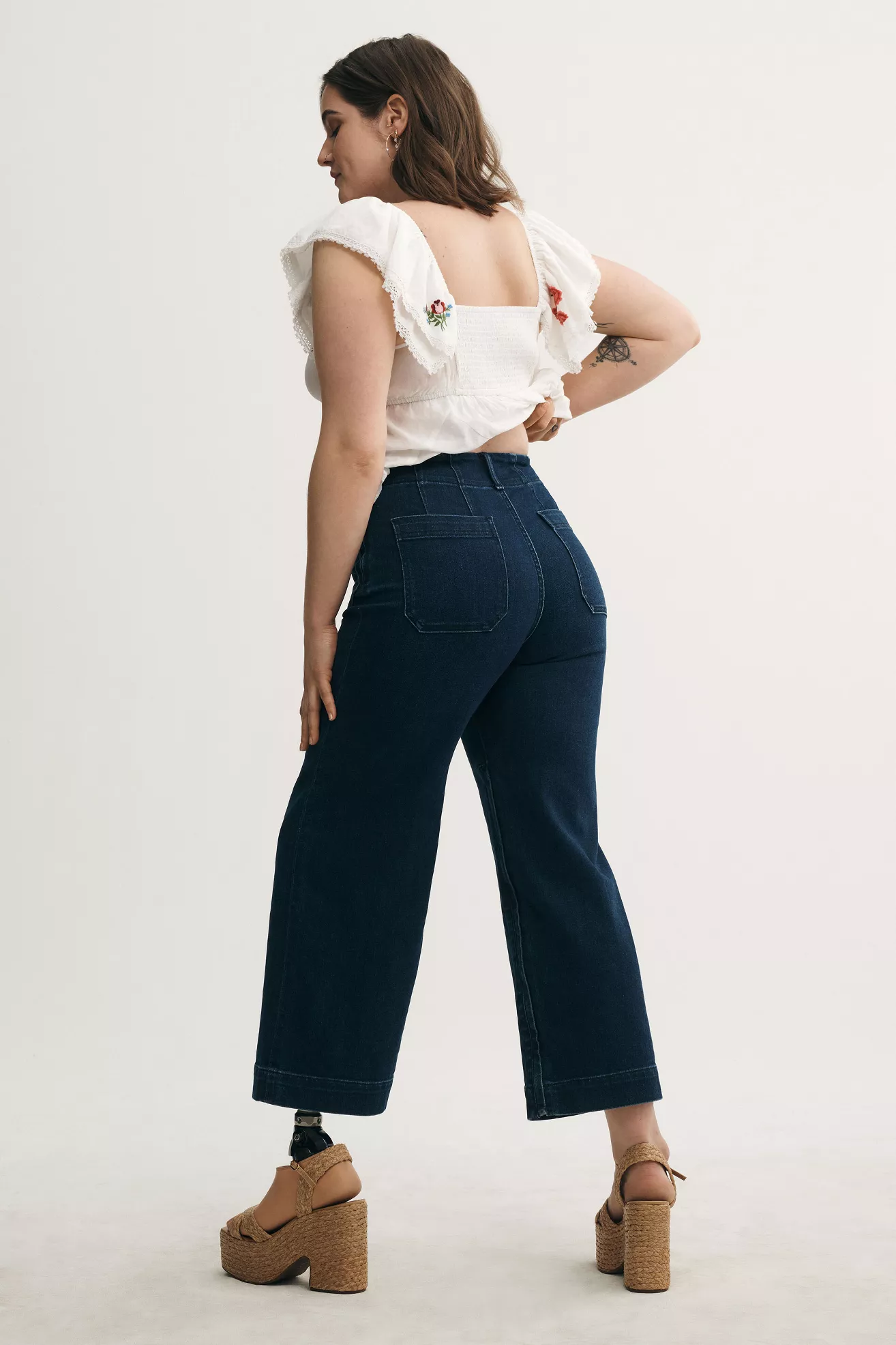 The Colette Cropped High-Rise Wide-Leg Jeans 4