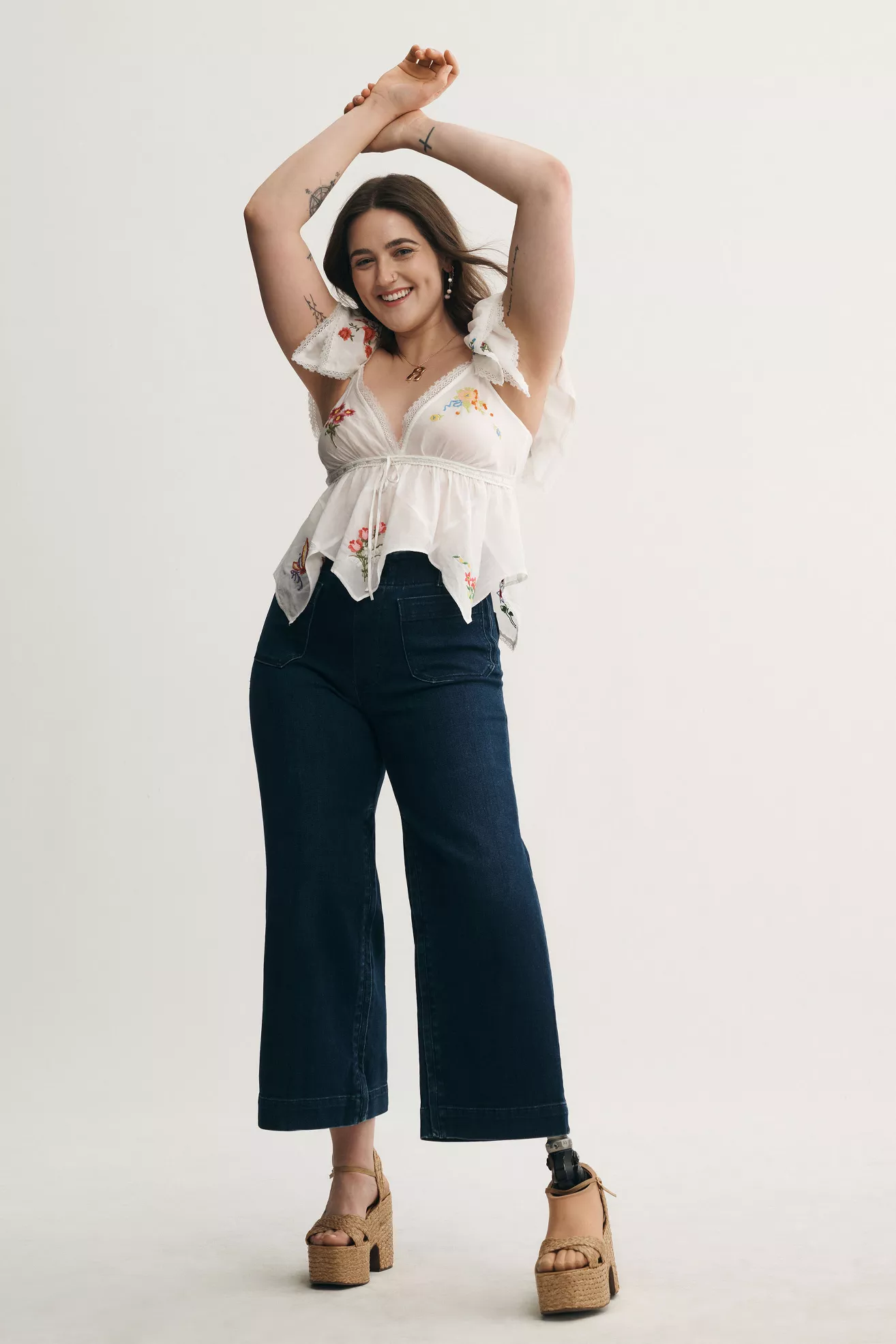 The Colette Cropped High-Rise Wide-Leg Jeans 3