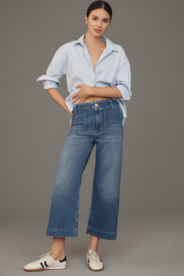 Le Jean Évasé Raccourci en Denim Colette par Maeve par en , taille: 24 chez Anthropologie - The Colette Collection by Maeve - Modalova