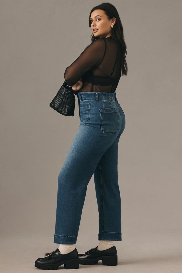 The Colette Denim Cropped Wide-Leg Jeans by Maeve | Anthropologie