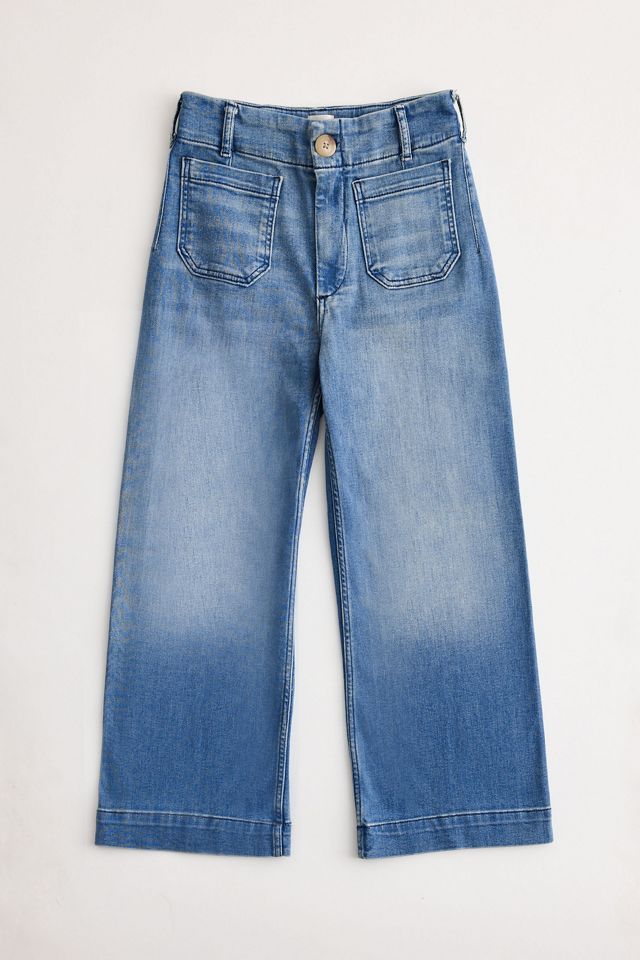 The Colette Denim Cropped Wide-Leg Jeans by Maeve #13