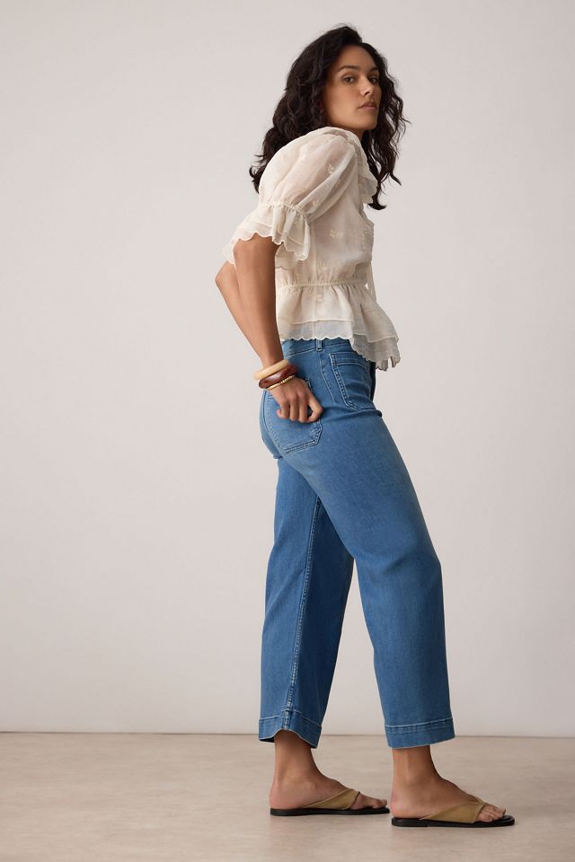 Maeve Colette High-Rise Wide-Leg Cropped Jeans #15