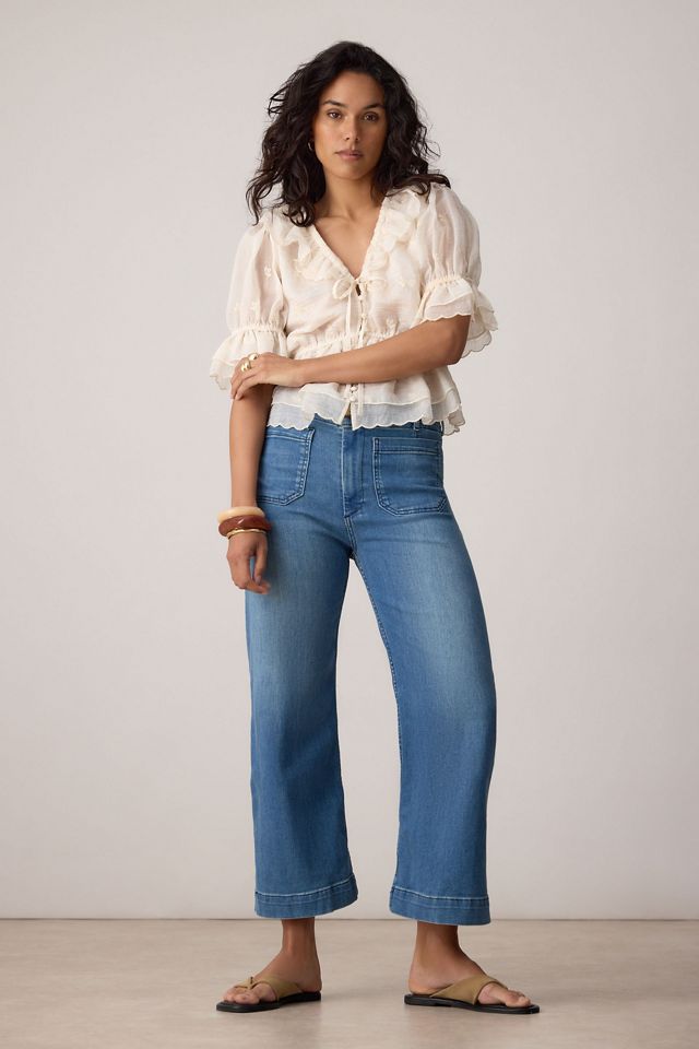 Maeve Colette High-Rise Wide-Leg Cropped Jeans #18