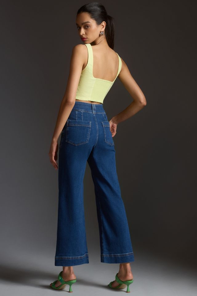 The Skipper Seamed High-Rise Cropped Wide-Leg Jeans #3